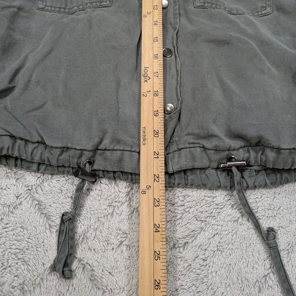 Rails Jacket Women's M Green Pine Light Lyocell Linen Military Full Zip Pockets - Picture 4 of 7